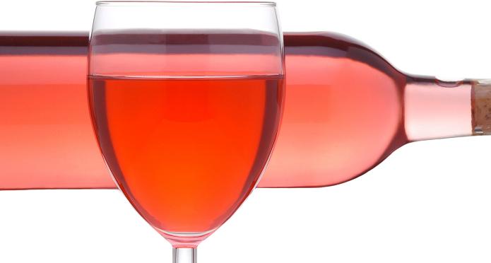 Blush Wine With Glass and Corkscrew