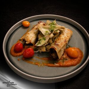 Cannelloni de légumes façon caponata sicilienne, gratiné au parmesan affiné